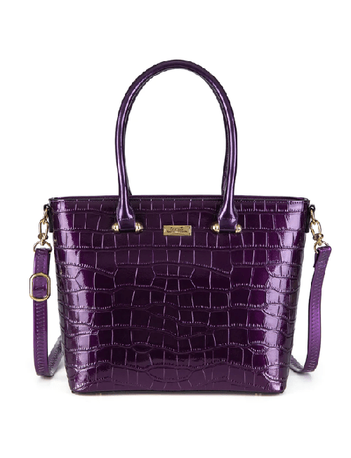 Serenade Bag Pandora Croc Patent Bag-purple
