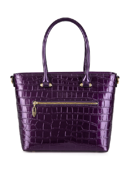 Serenade Bag Pandora Croc Patent Bag-purple