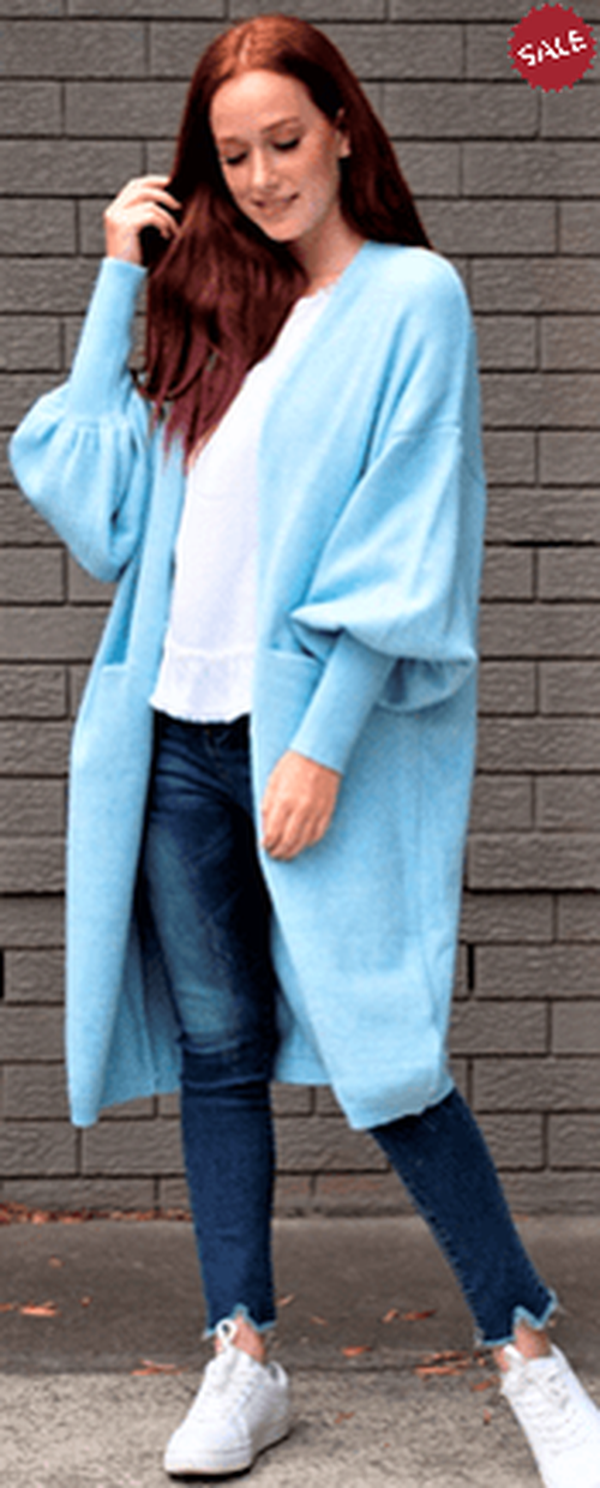 So in style Cardigan. SIS Longline cardigan blouson sleeve