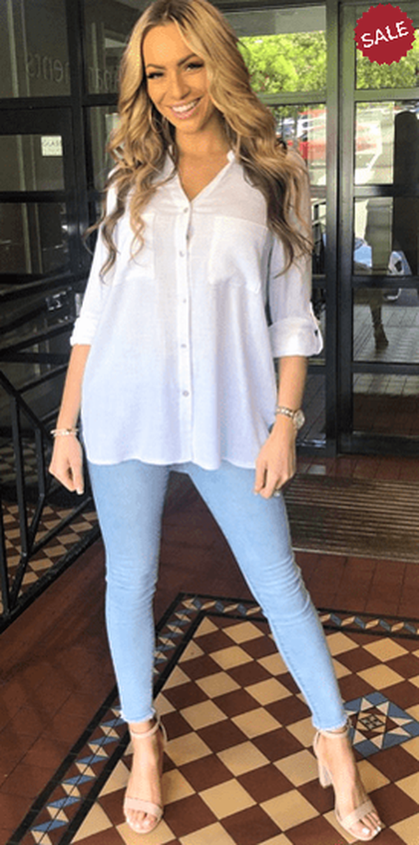 SIS Linen shell button top