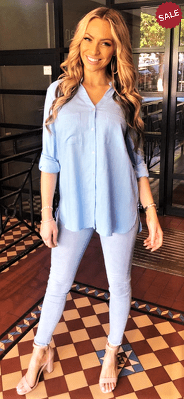 SIS Linen shell button top