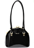 Vera May Handbags Black Kade patent vegan leather handbag