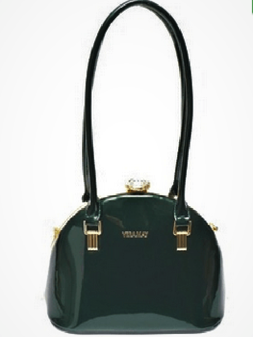 Vera May Handbags Dark green Kade patent vegan leather handbag