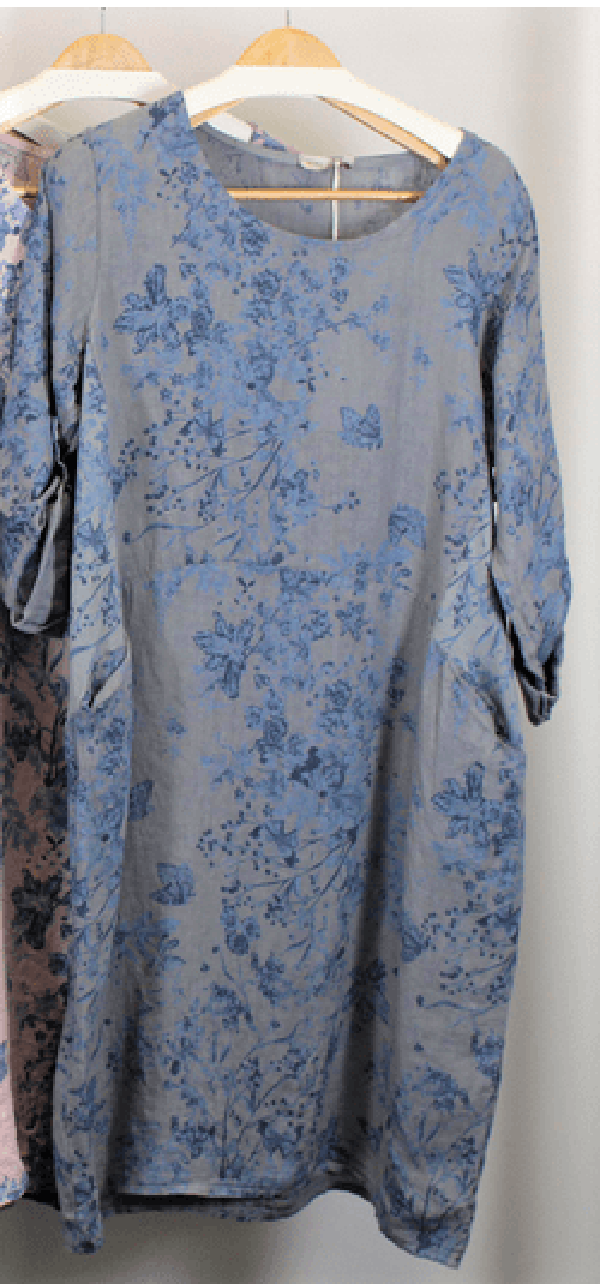 Wednesday Lulu Dress one size 8-16 / Grey Serafina Linen dress