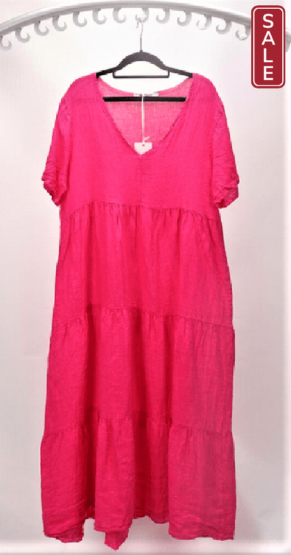 Wednesday Lulu Dresses S/M / Hot pink Belinha Linen Dress