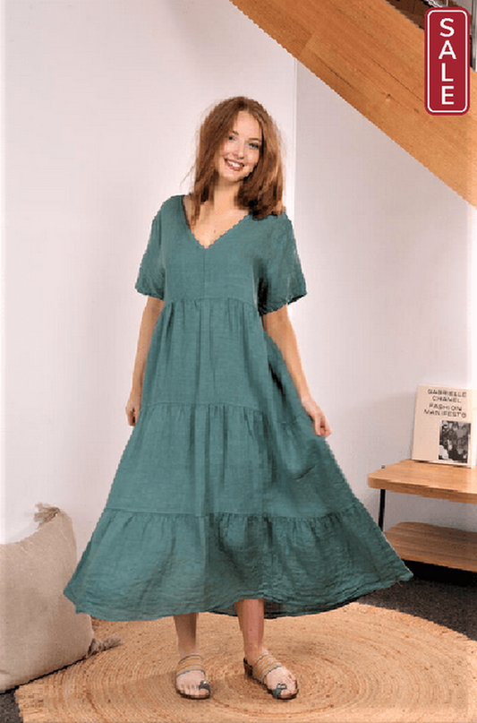 Wednesday Lulu Dresses S/M / Sea green Belinha Linen Dress