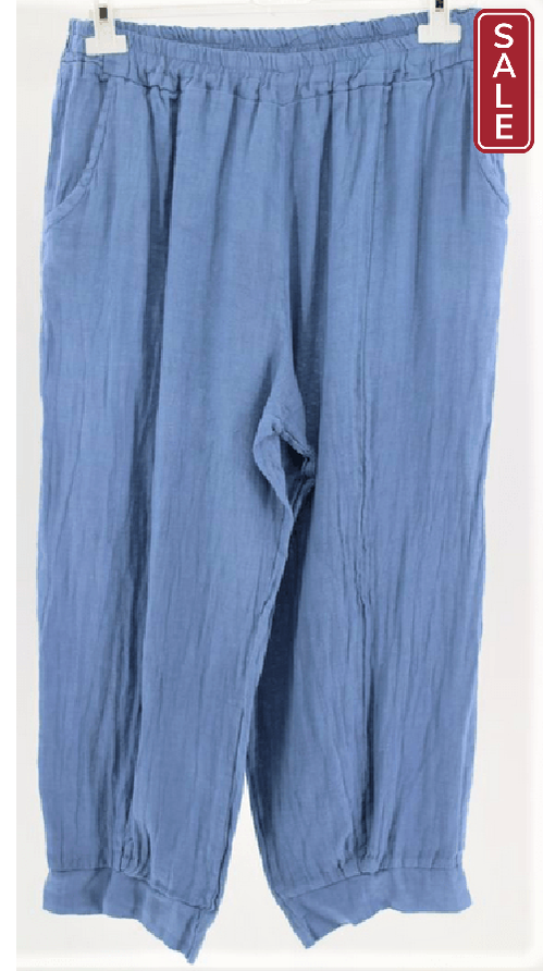 Wednesday Lulu pants S/M / Blue Vittoria Linen  pants