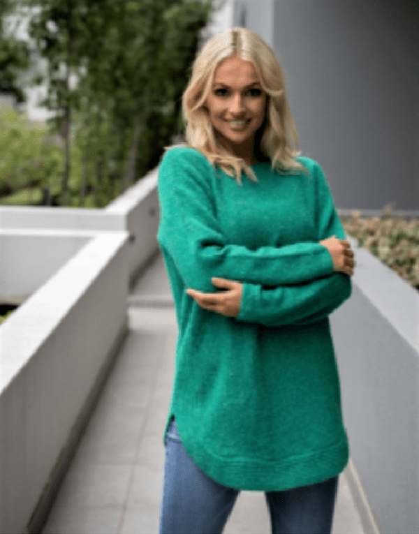 willow tree knits S/M / Green Rania knit top