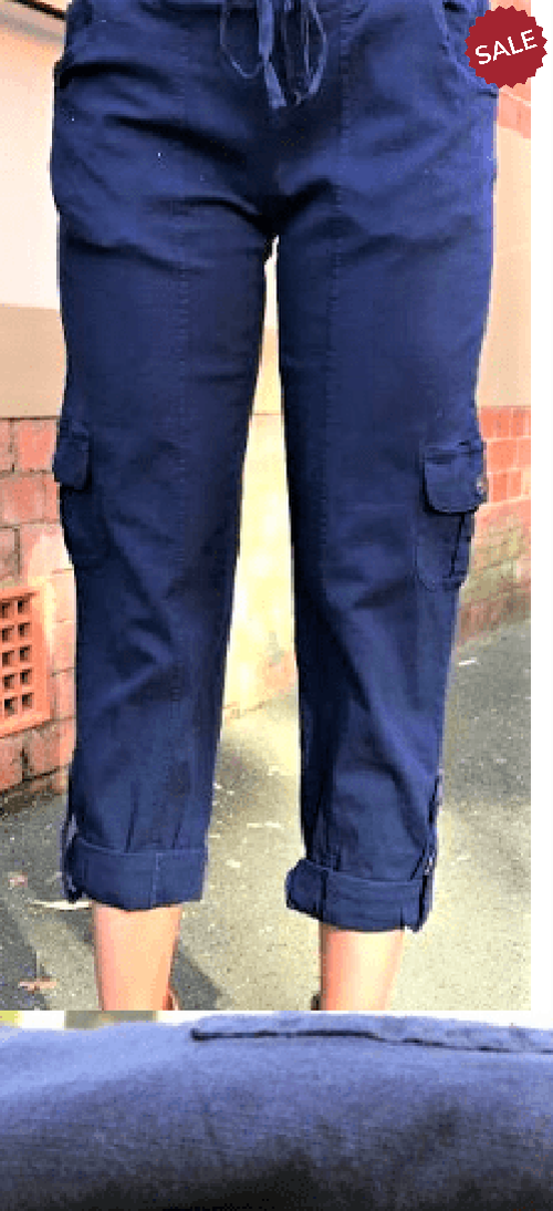 willow tree Pants 8 / Navy WTree  stretch cargo