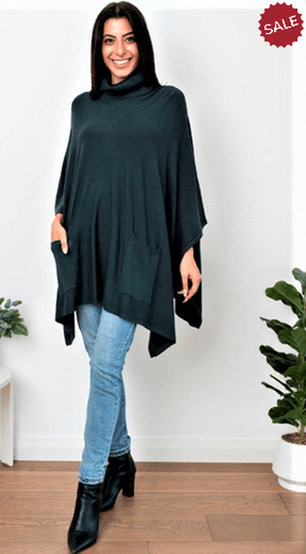 willow tree Poncho FOREST Turtle Neck Poncho